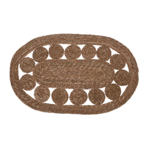 Alfombra ovalada de hoja de totora 80x50cm