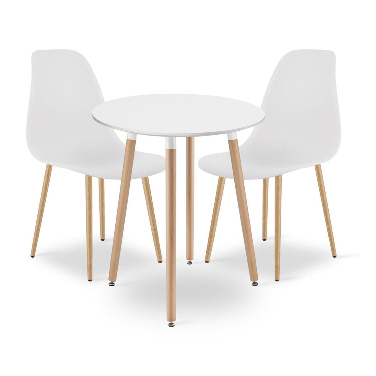 Set da pranzo scandinavo Kami con tavolo rotondo e 2 sedie Wat