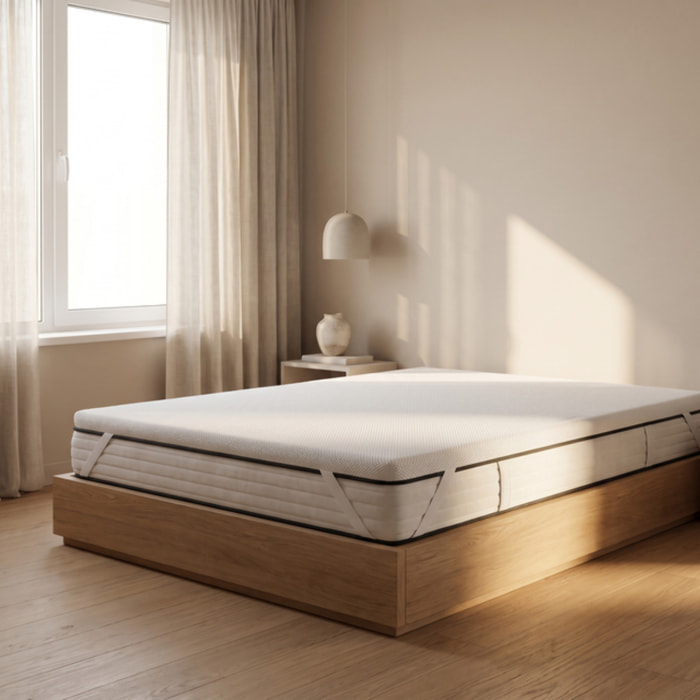 Topper Materasso in Memory Foam con Fibra d’Argento, Alto 5 cm, Traspirante e Antistatico con Elastici, Certificato OEKO-TEX, Made in Italy