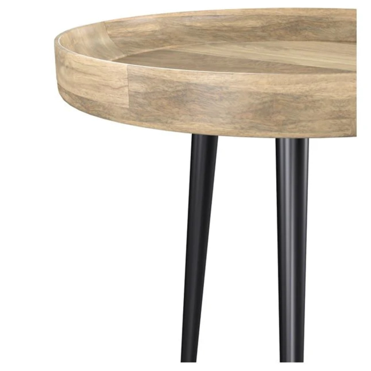 Table d'appoint ronde en bois de manguier clair D40 cm - Palak