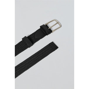 Cintura intrecciata nera Baal con dettagli Polo Club