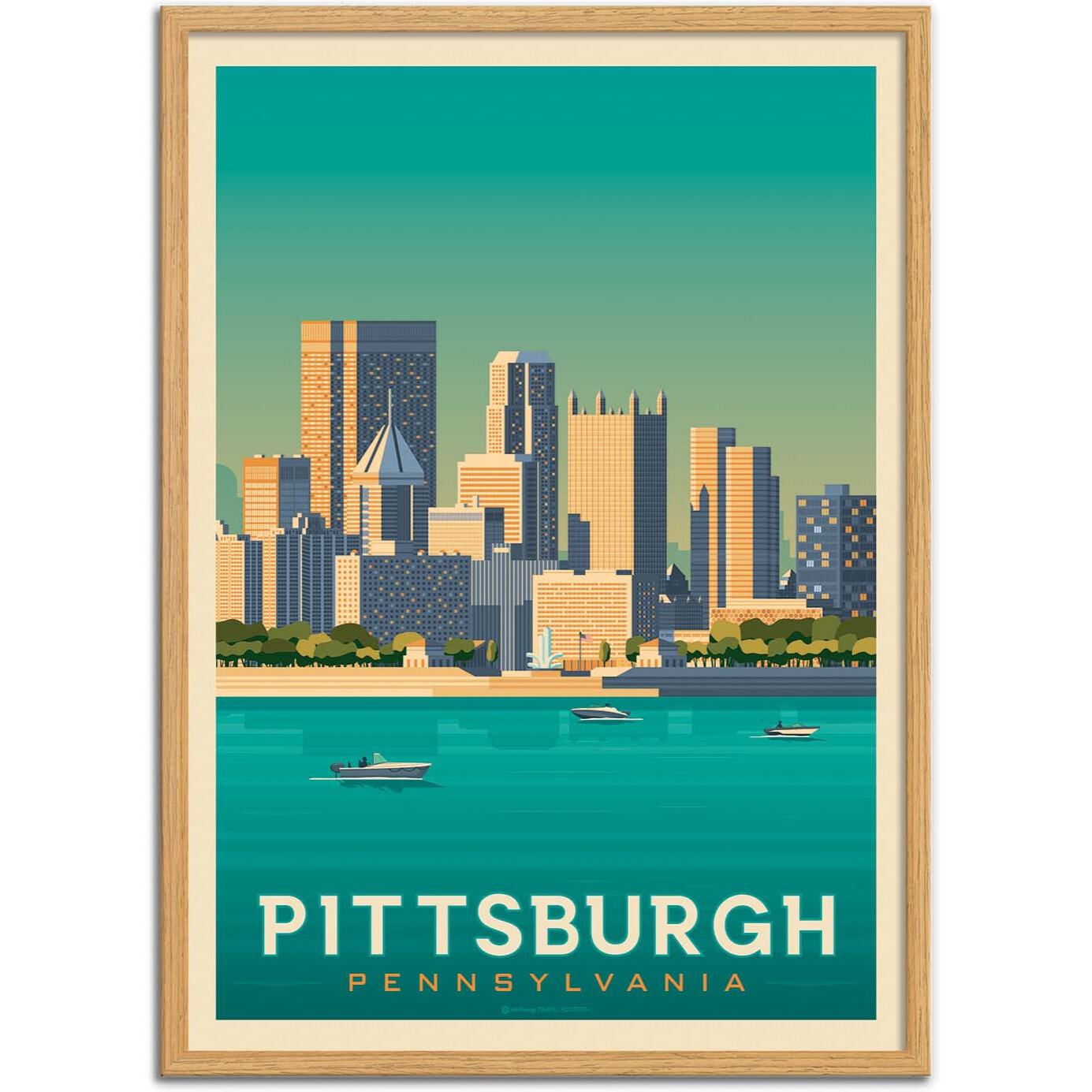Affiche - Pittsburgh - Olahoop Travel Posters
