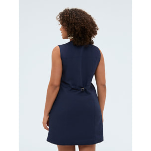 Fiorella Rubino - Vestido camisero en mezcla de lino y viscosa - Azul