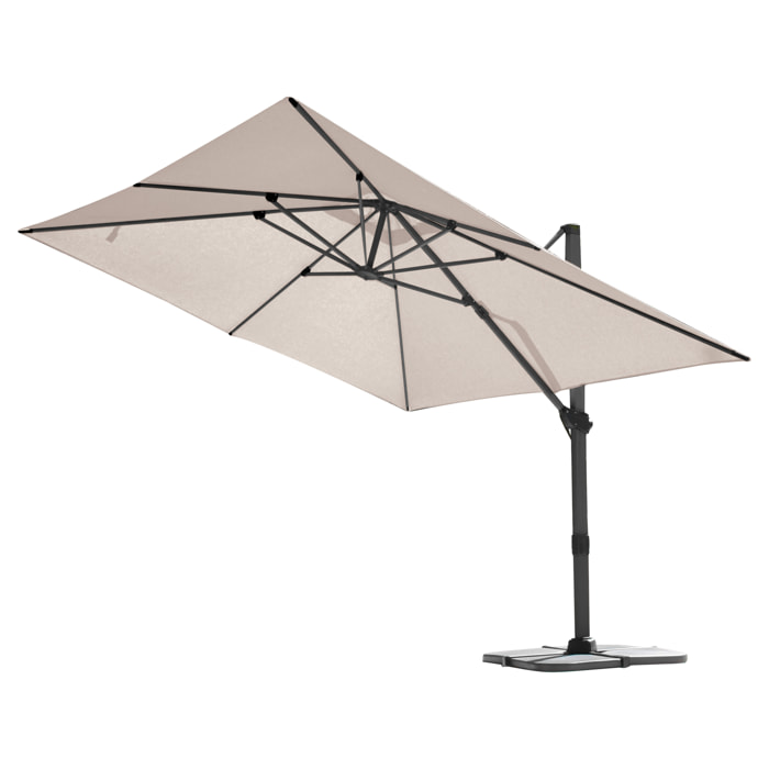 Grand parasol rectangulaire avec rotation 360° - Lin