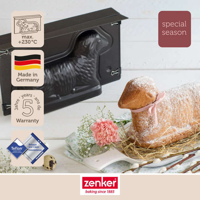 Moule à gâteau 3D en forme d'agneau pascal Zenker Special Season