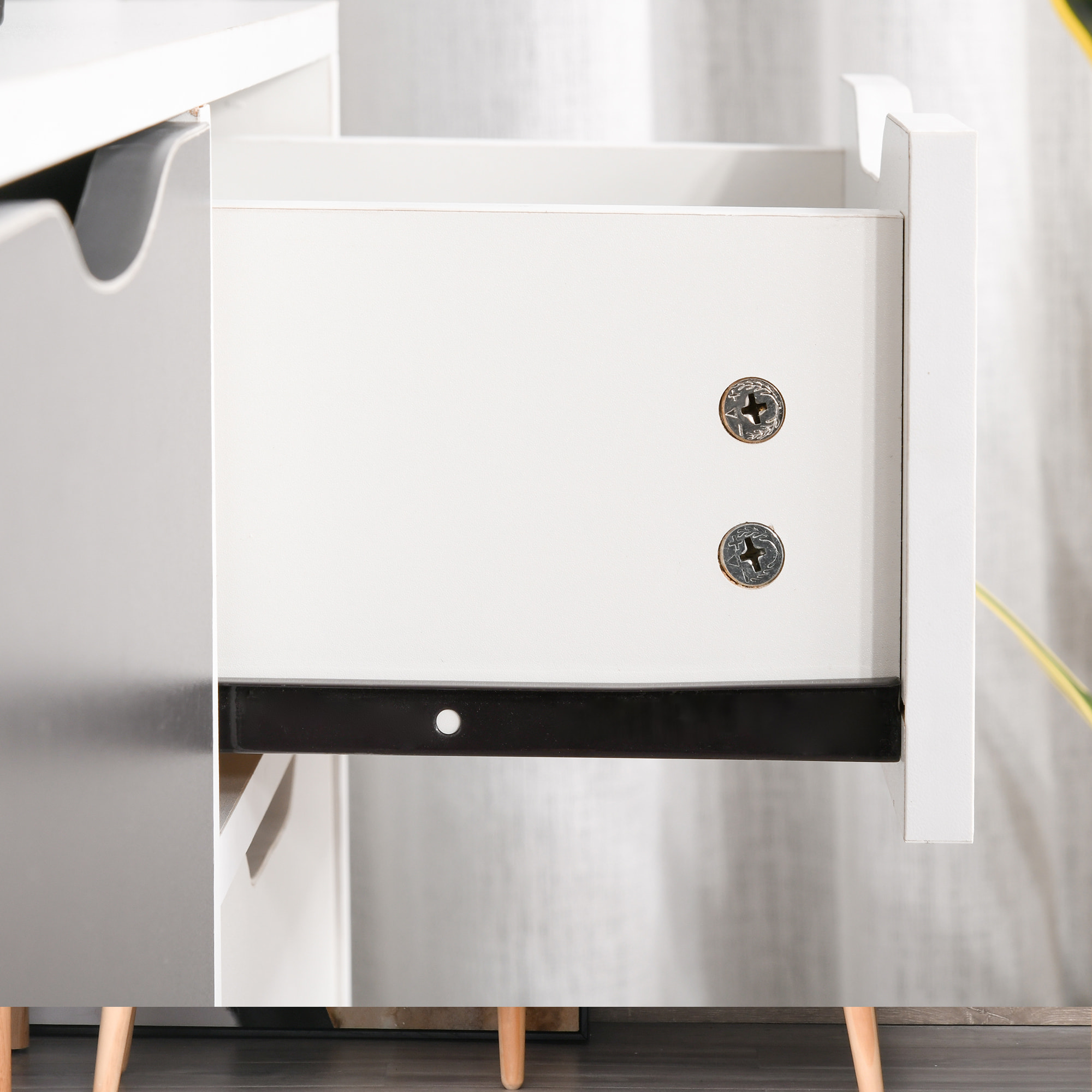 Aparador Moderno Aparador para Salón con 3 Puertas y Cajón Mueble Auxiliar para Salón Cocina Dormitorio 90x30x72 cm Blanco y Gris