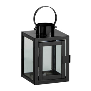 J-Line lanterne Carrée - acier/verre - noir