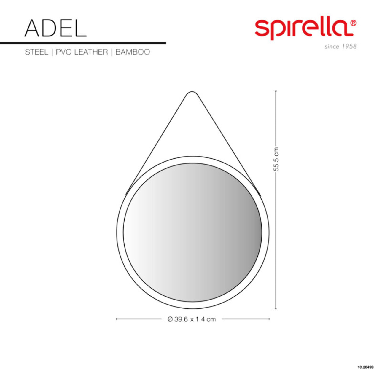 Miroir à  fixer ADEL Bambou Spirella