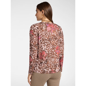 Elena Mirò - T-shirt stampata - Marrone