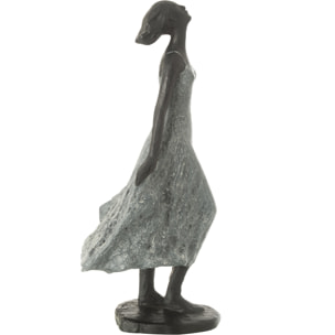 J-Line décoration Fille Regardant Ciel - polyrésine - noir/gris - small