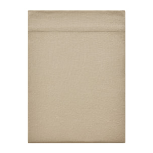Drap plat uni en flanelle de coton, FRISSON, Beige Sésame