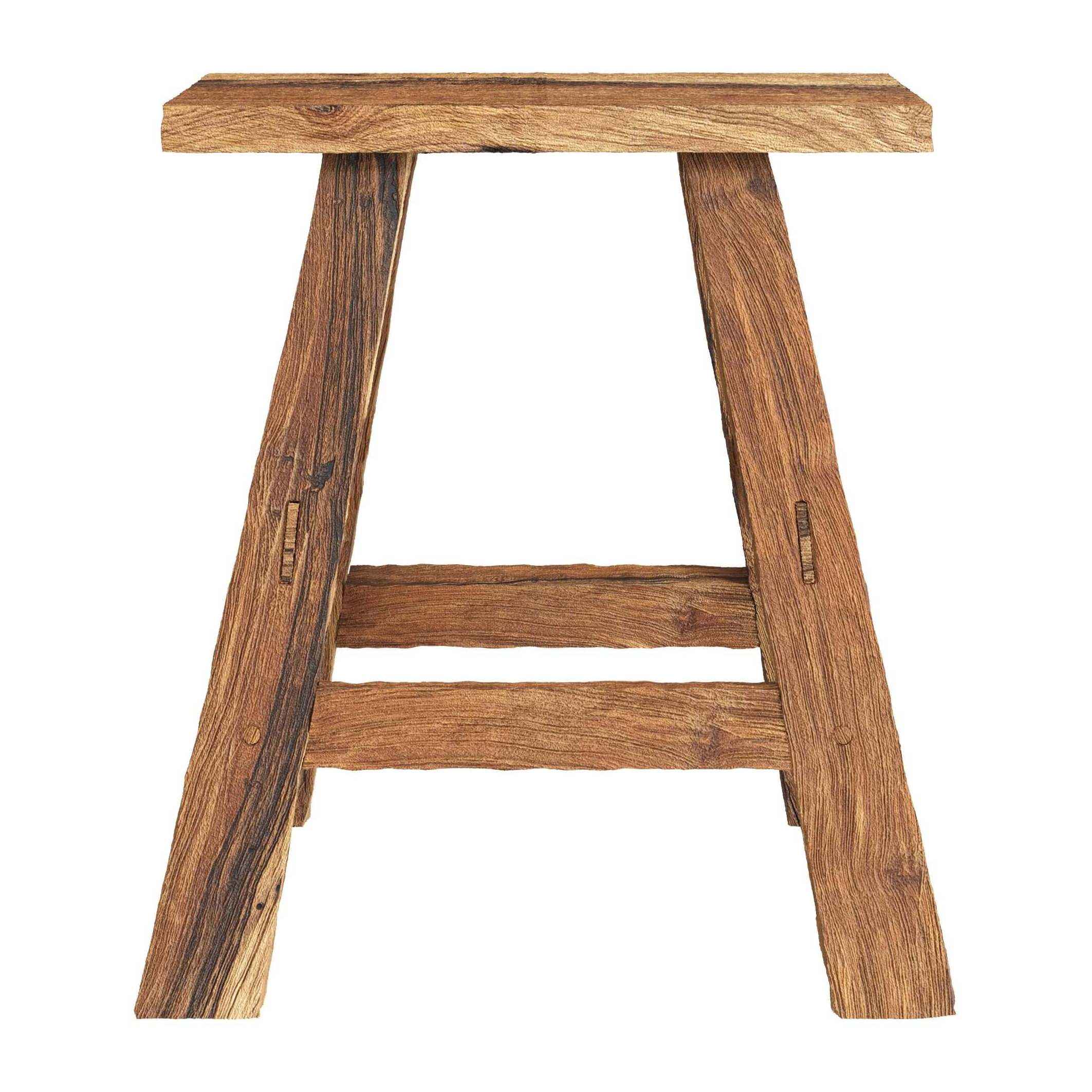 Tabouret Bob en bois de teck recyclé H45 cm