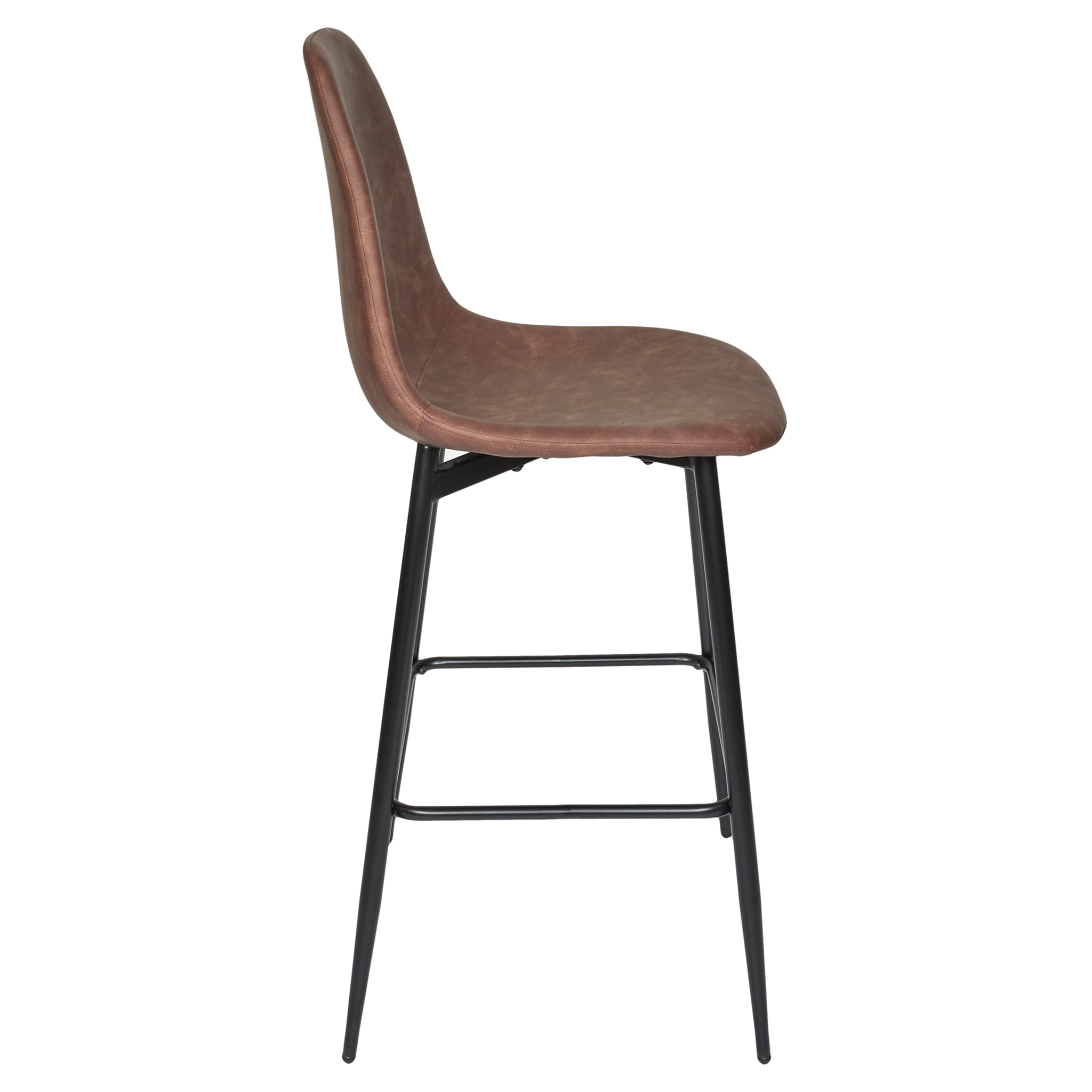 Chaise De Bar Amber Marron M2 - Lot de 2