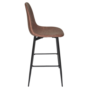 Chaise De Bar Amber Marron M2 - Lot de 2