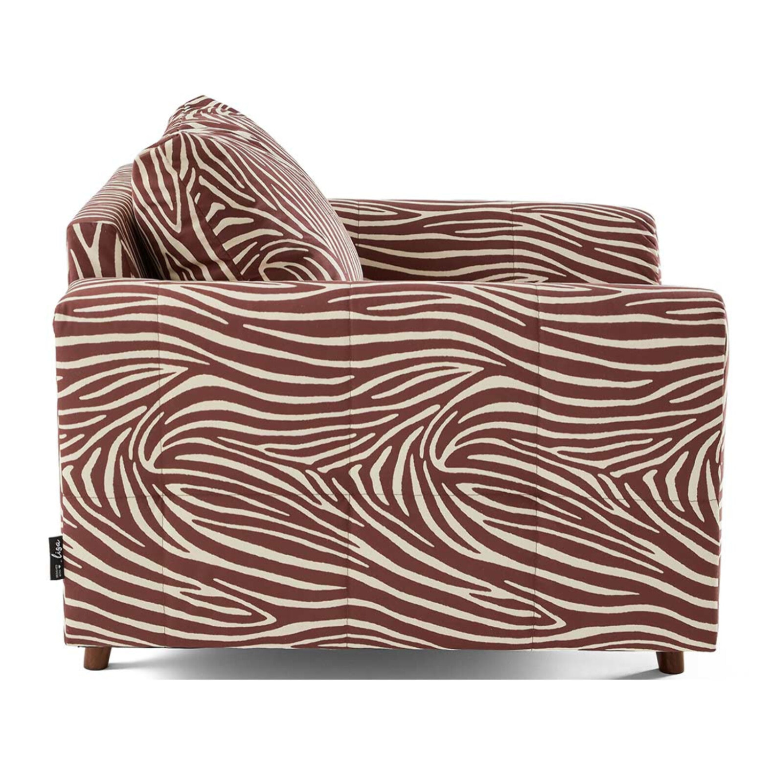 Rune - fauteuil zèbre en velours - Marron / Blanc