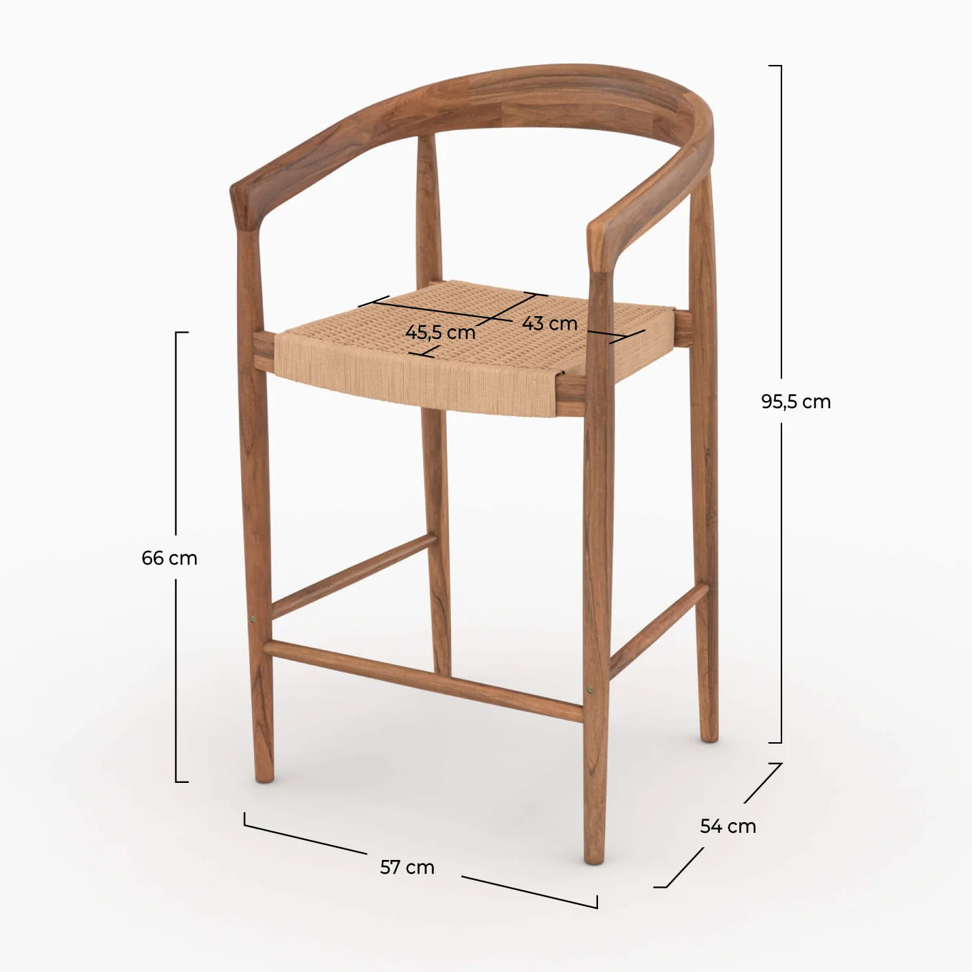 Lot de 2 chaises pour îlot central 65 cm - Bali