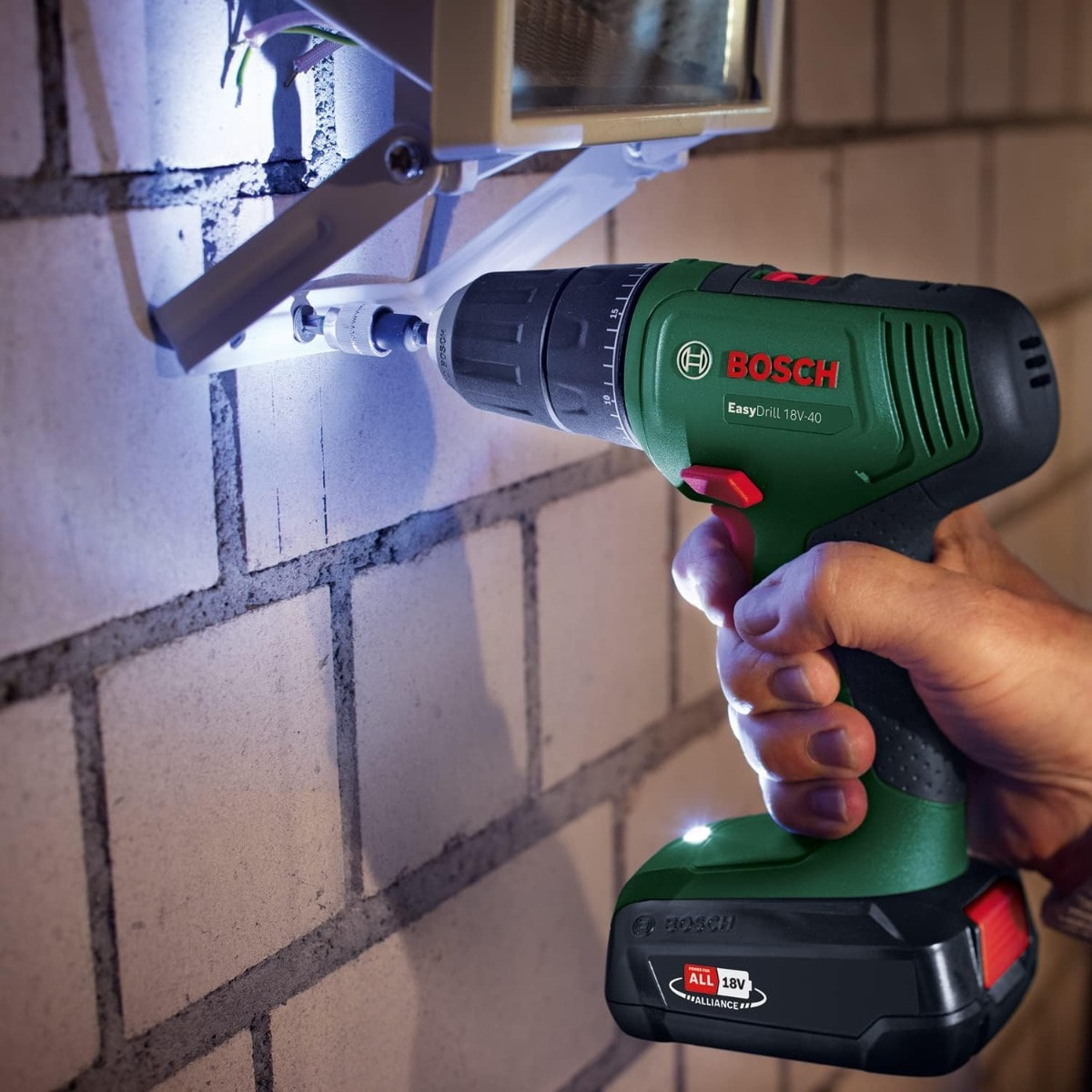 BOSCH Hogar y Jardín Taladro atornillador inalámbrico EasyDrill 18V-40 - 18 V 2 Ah Li-Ion - 06039D8005