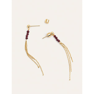 Pendientes Falling Fairy Granate Baño Oro