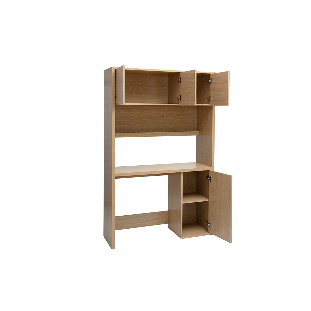 Bureau bibliothèque avec rangements finition bois clair chêne L115 cm WISSEM