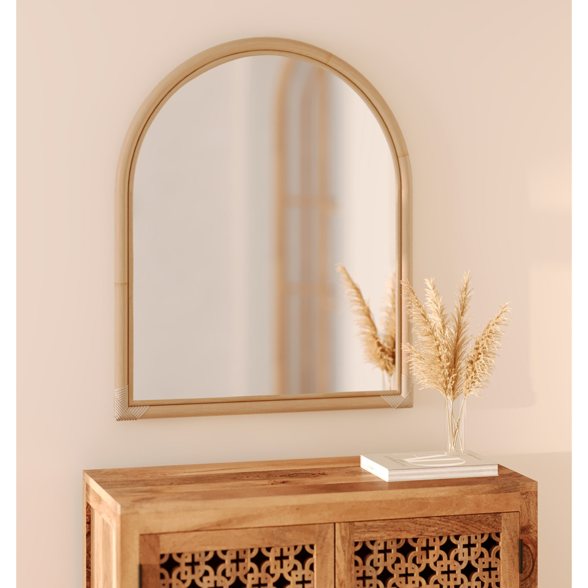 Miroir en rotin naturel - Indra