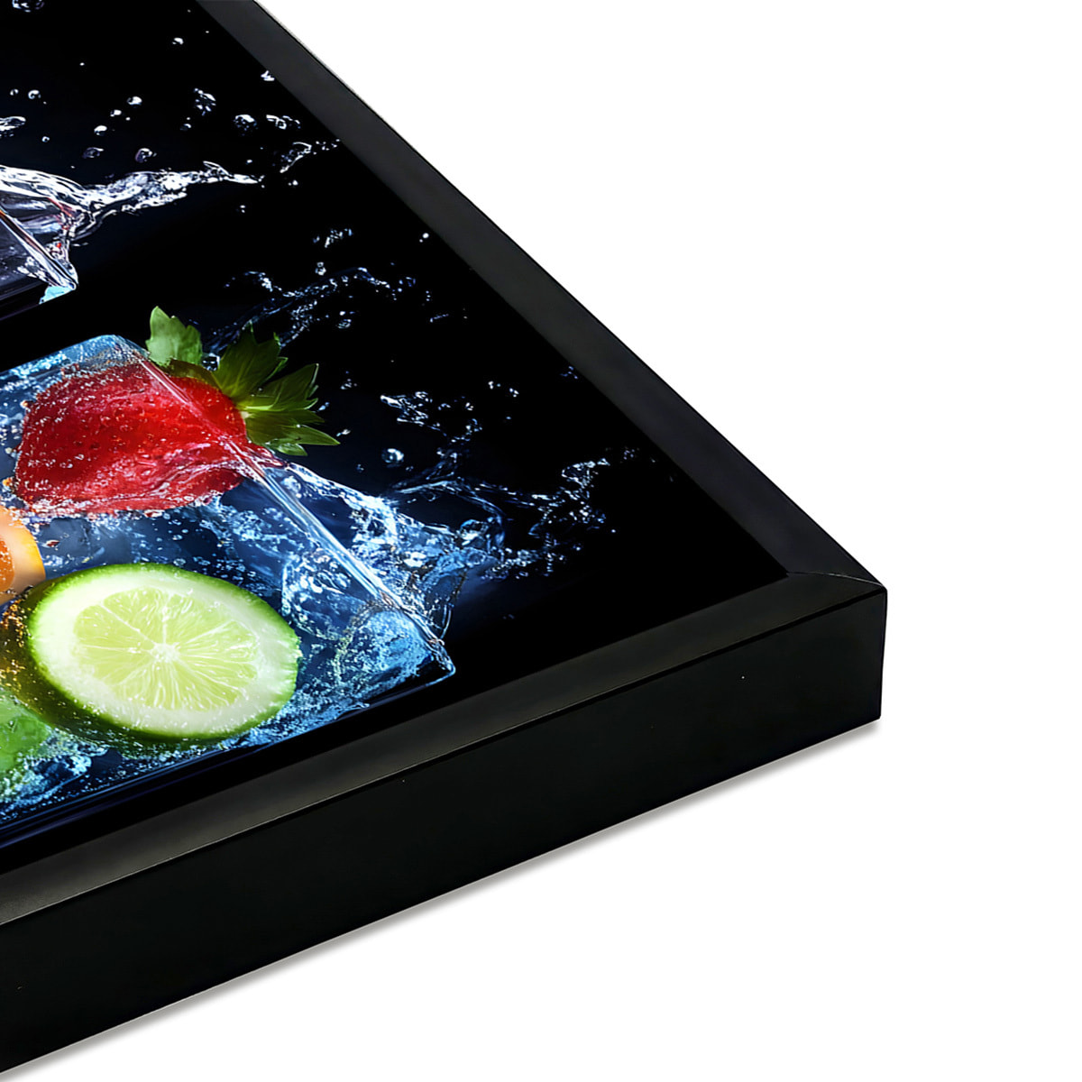 Affiche encadrée cocktails fruités en verres Affiche + cadre en métal - Noir