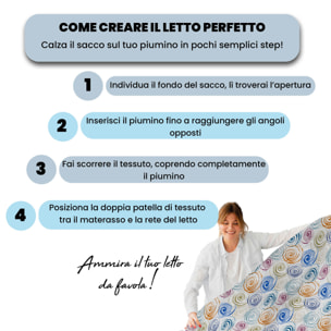 COPRIPIUMINO FASHION, 100% Microfibra, No Stiro - SPIRALS