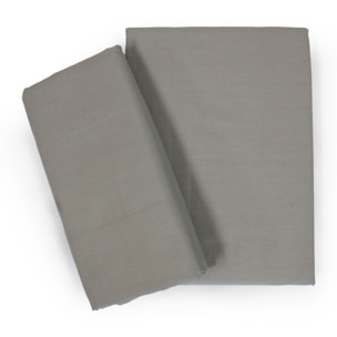 White & White Completo letto matrimoniale 100% cotone percalle Naturale