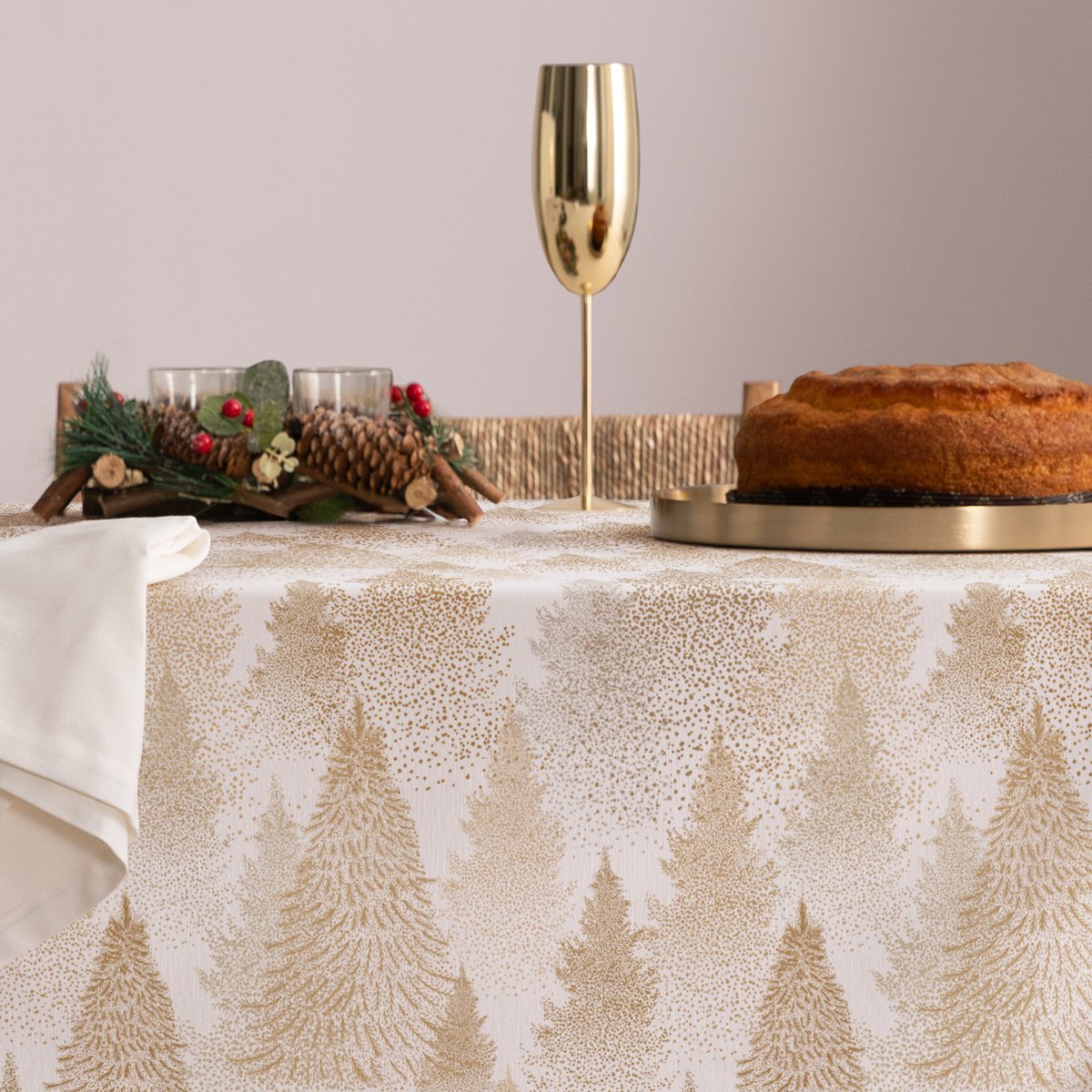 Nappe antitache NARNIA DORÉ - 100% Coton