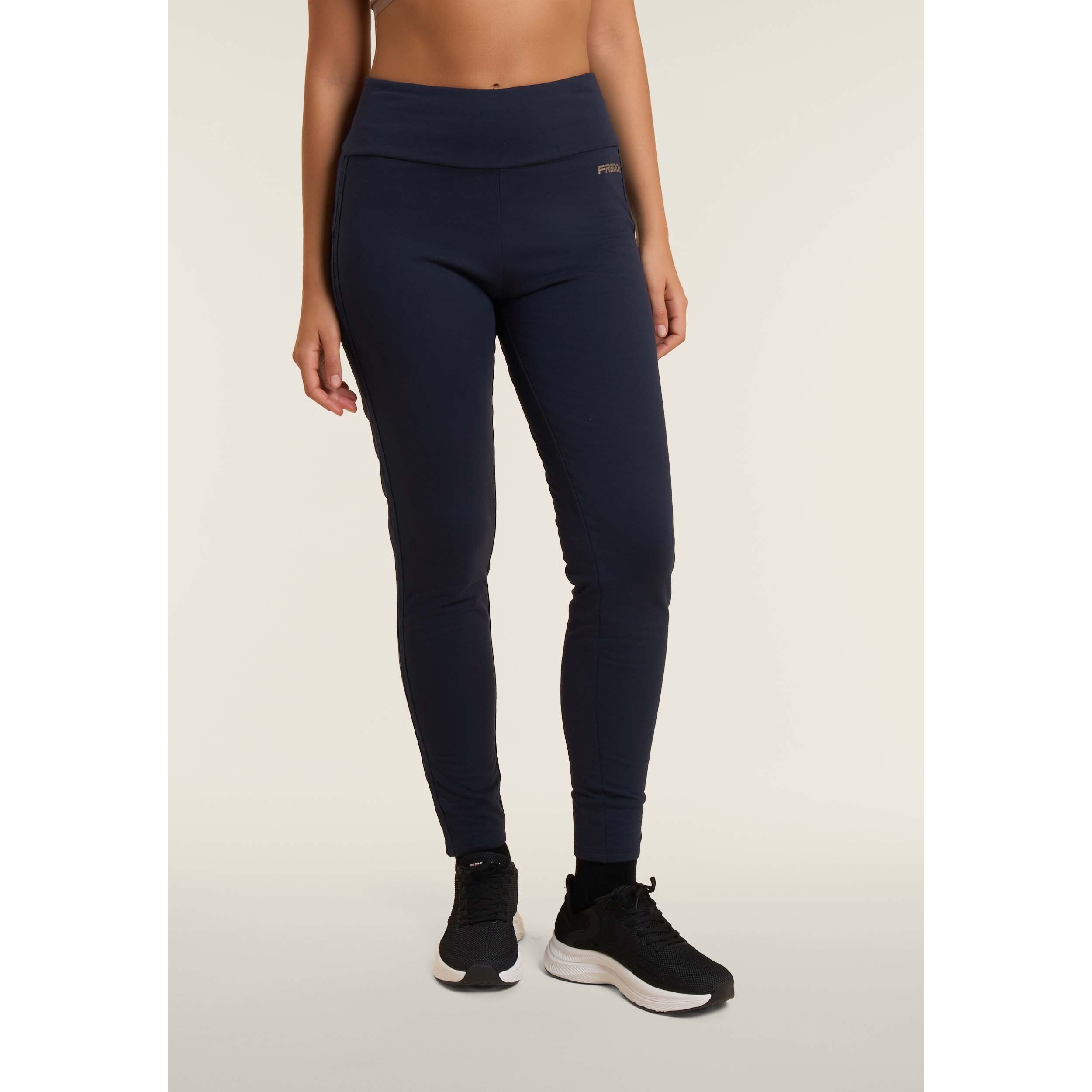 Leggings con bande logate e vita alta