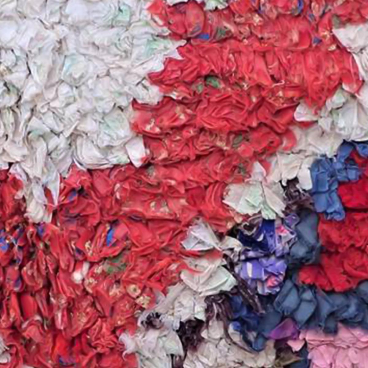 Authentique tapis berbère fait main en tissu recyclé MORA