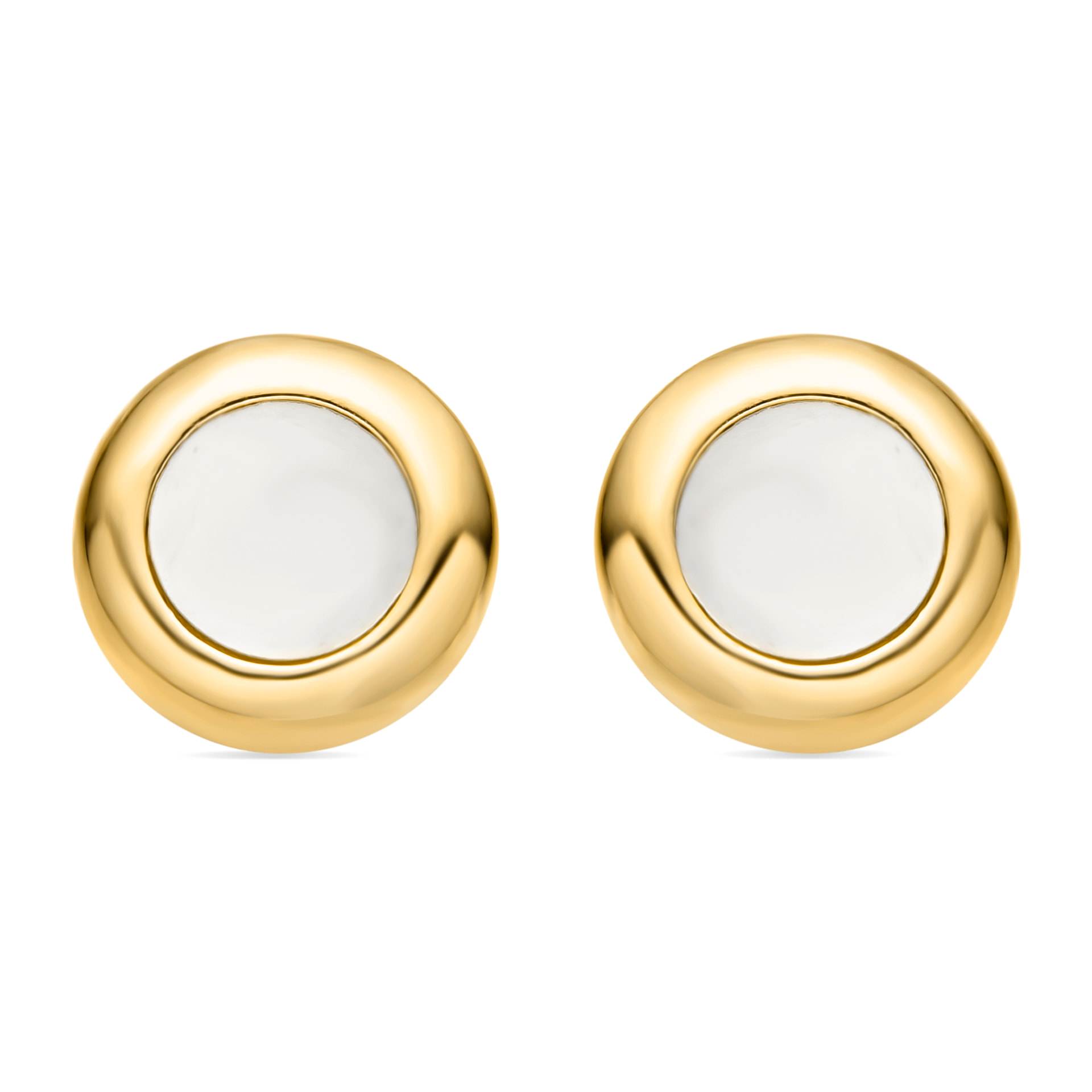 Pendientes de Madreperla Blanca acabados en oro amarillo de 18K
