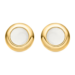 Pendientes de Madreperla Blanca acabados en oro amarillo de 18K