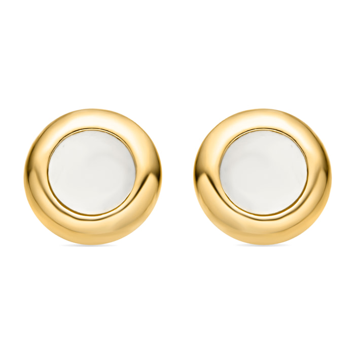 Pendientes de Madreperla Blanca acabados en oro amarillo de 18K