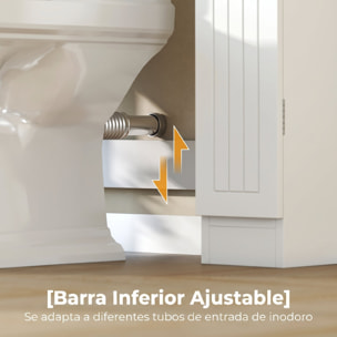 Mueble sobre Inodoro, Armario sobre Inodoro, Mueble de Baño con 2 Armarios Laterales, Cajón Abatible, Portapapeles, Estantes Ajustables, para Lavanderías, Espacios Pequeños, 88x18x98 cm, Blanco
