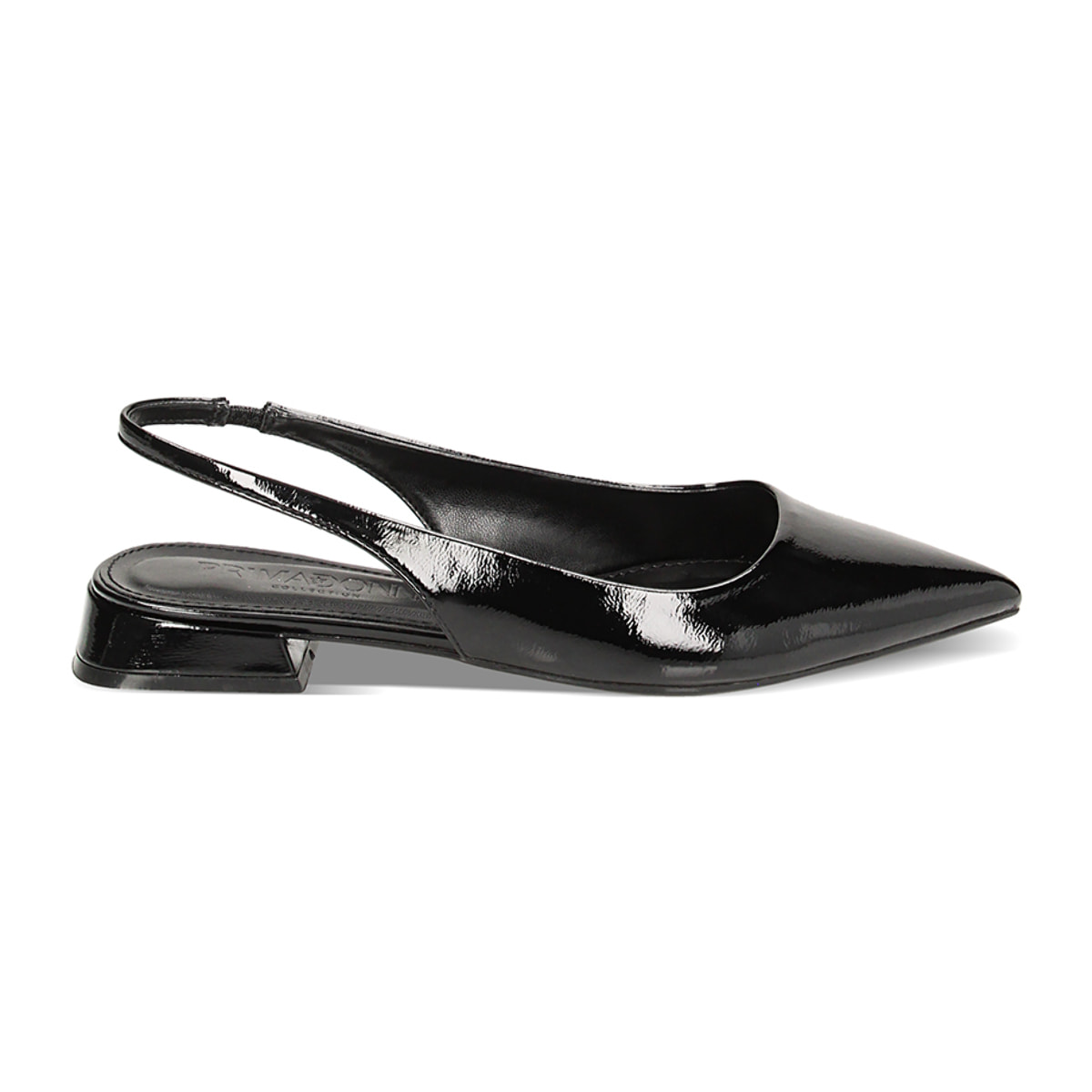 Ballerines slingback noires en naplack