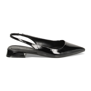 Ballerines slingback noires en naplack