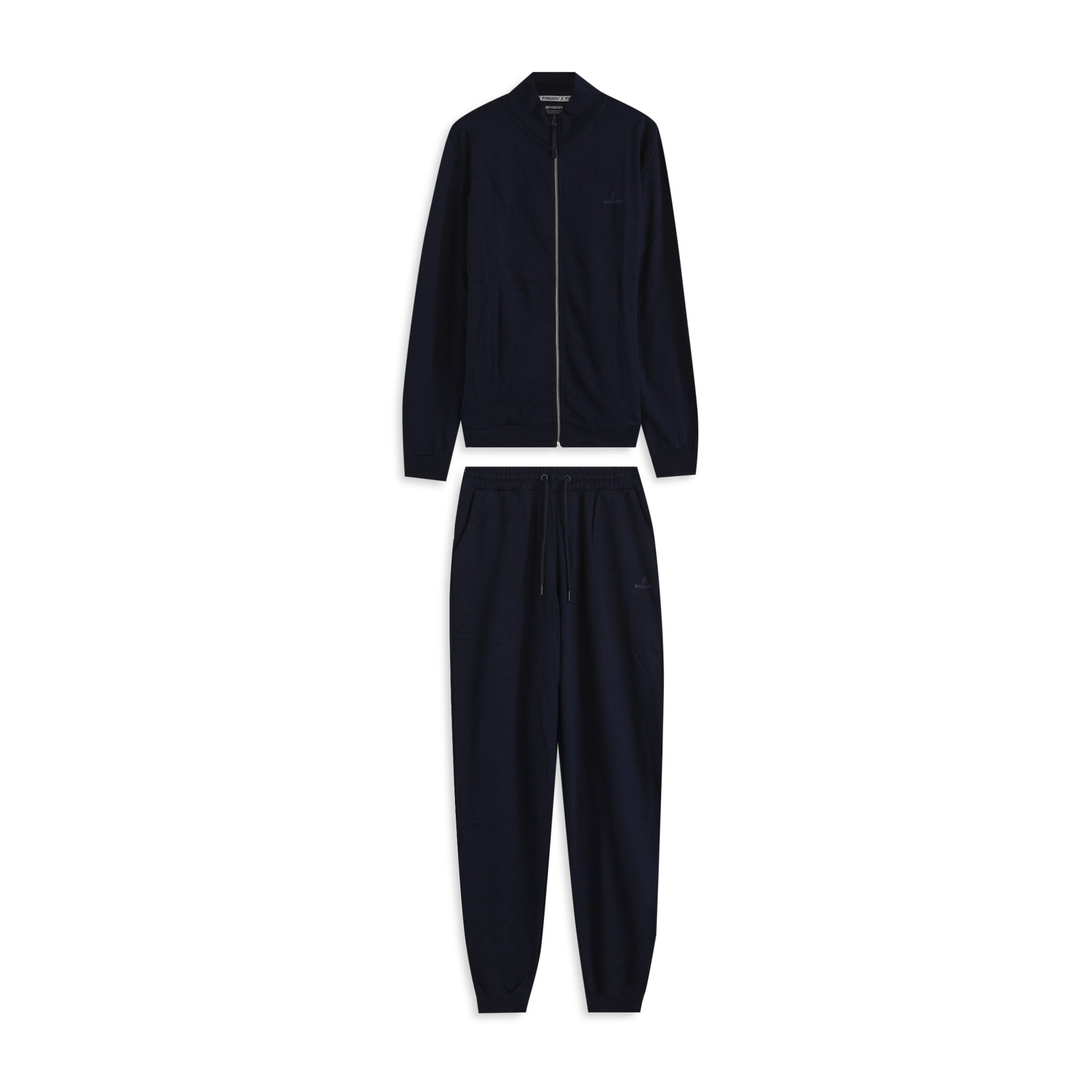 Tuta uomo in cotone con felpa full-zip e collo alto