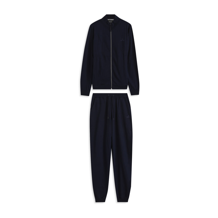 Tuta uomo in cotone con felpa full-zip e collo alto