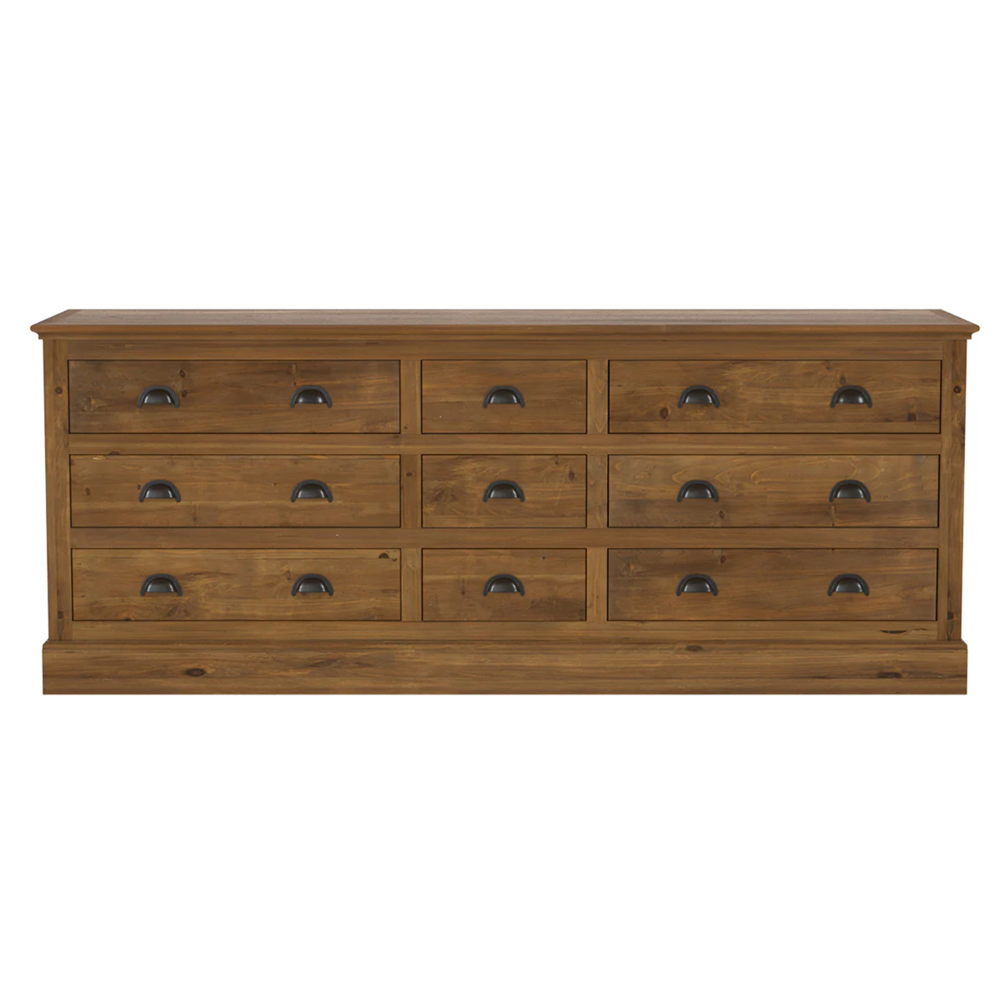 Buffet 9 tiroirs en bois de cèdre recyclé - Tobias