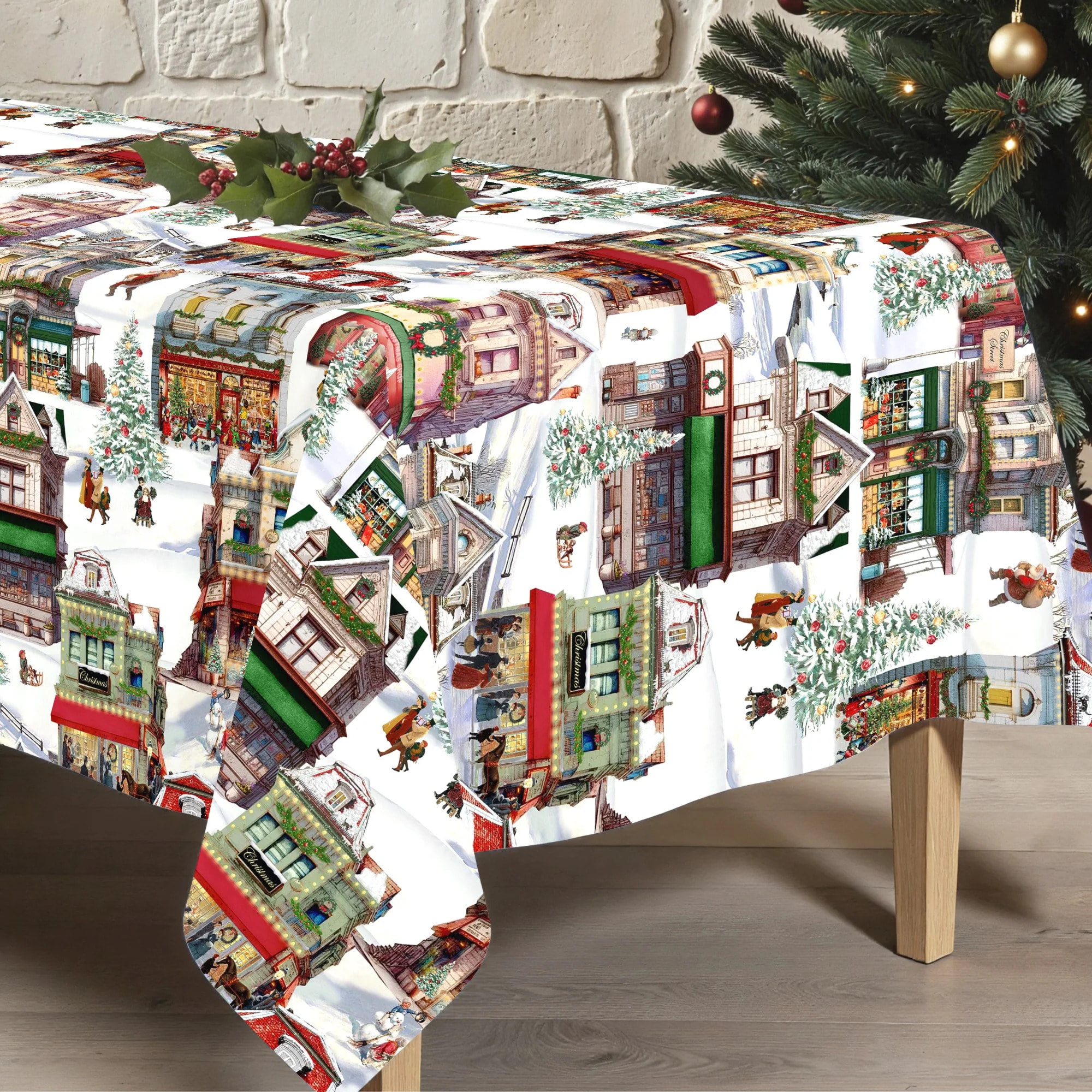Nappe en résine Anti-tâches Christmas City 1