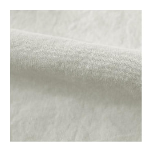 Drap housse Palace pur coton teint lavé 63 fils/cm² Vent du sud - Palace Nacre