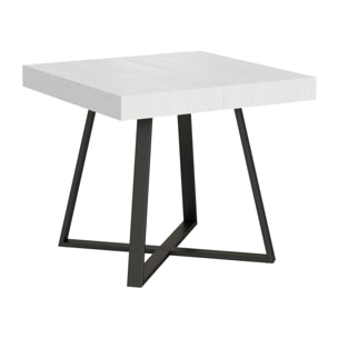Tavolo allungabile 90x90/194 cm Abbraccio bianco frassino gambe antracite