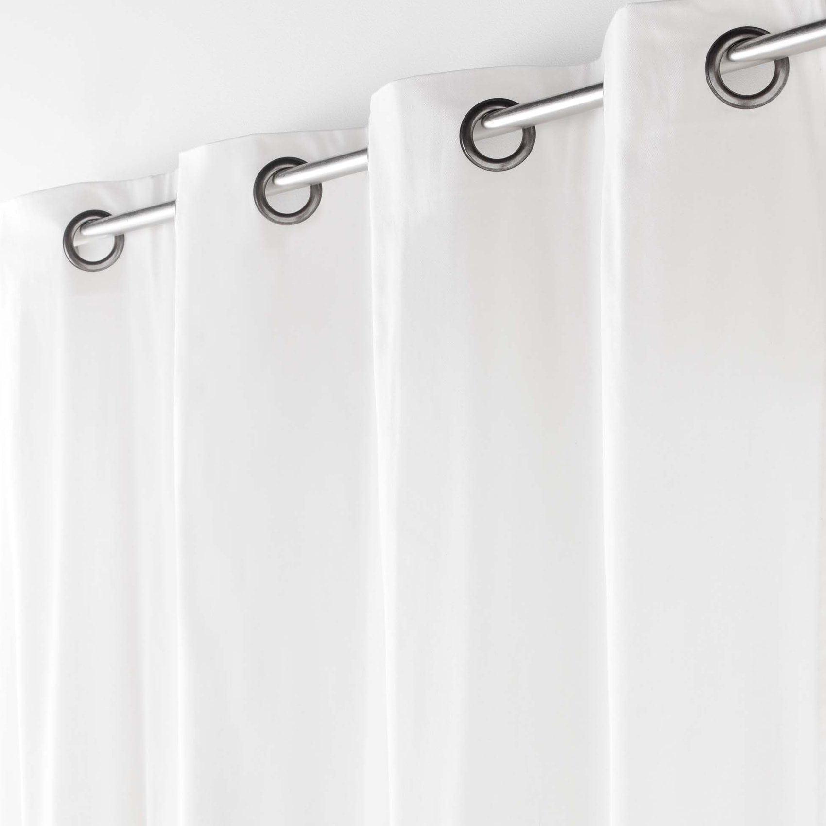 Rideau en poly-coton recyclé - Blanc