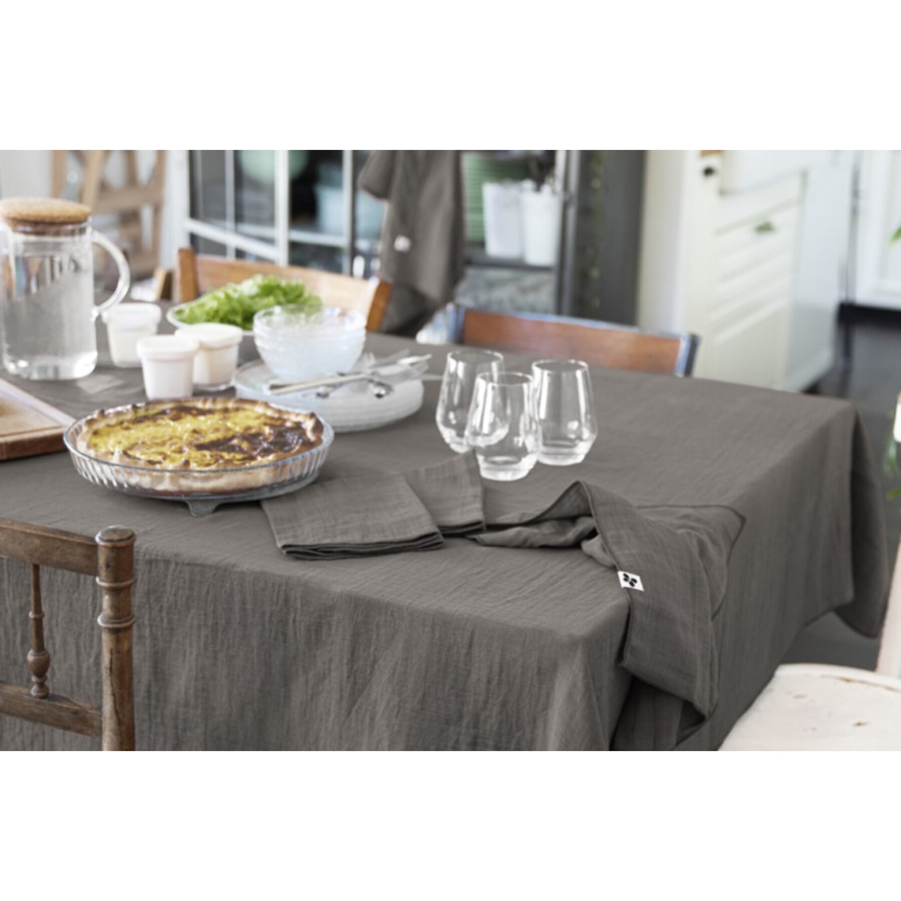 Lot de 3 serviettes 40x40 cm en gaze de coton - 10 coloris - GAIA