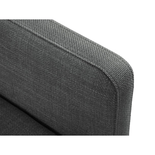 Canapé d'angle droit convertible avec coffre de rangement "Yanis" 5 places en tissu structurel gris