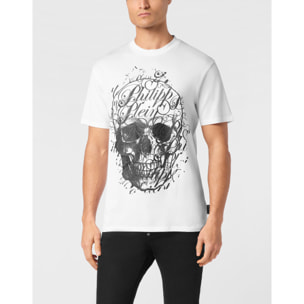 PHILIPP PLEIN Camiseta de cuello redondo y manga corta COURSIVE