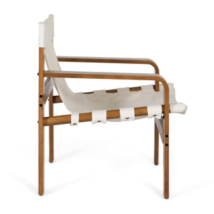 Sillón de Madera de Caucho 76 Cm Estilo Rústico Moderno