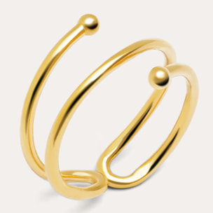 Anelli Double Dot Argento Placcato Oro