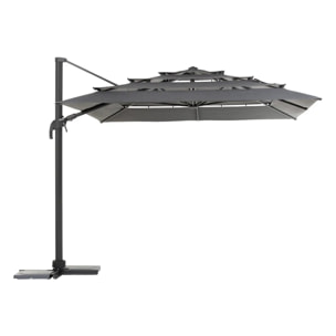 Parasol déporté rectangulaire multi-toile "Melhia" anthracite 4x3m