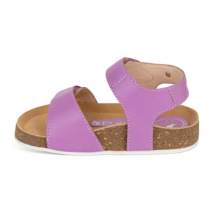 Sandalia Bios Piel  Cabra. VelcroMorado